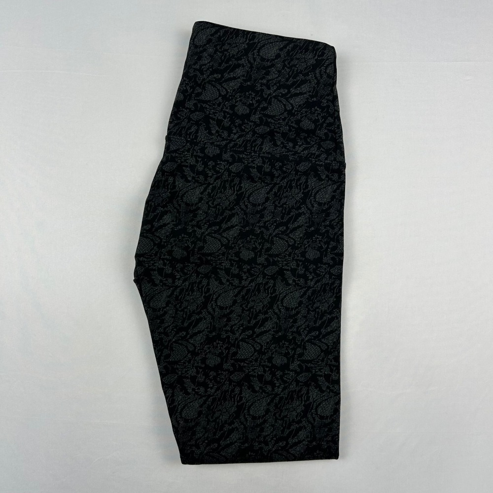 Lysse High Waist Floral‎ Lace Print Leggings Grey Black Style 2021 Womens Small